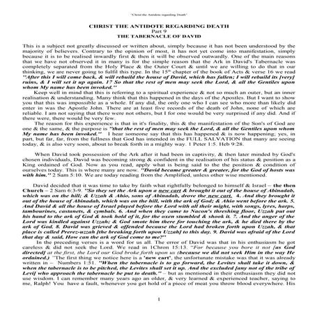 Part9 The Tabernacle Of David. 