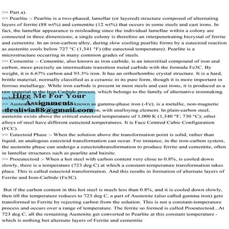  Part a). Pearlite - Pearlite is a two-phased, lamellar (or l.pdf