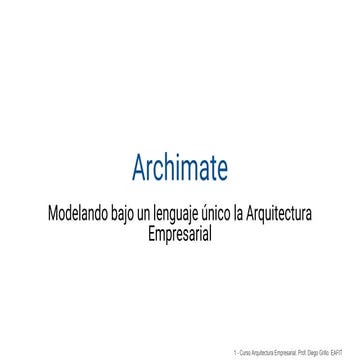 Archimate. Lenguaje de Modelamiento de Arquitectura Empresarial: OpenGroup