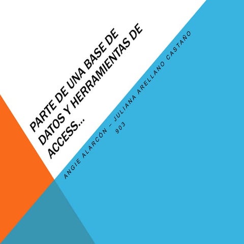 Parte de una base de datos y herramientas