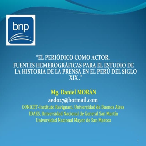 Fuentes hemerográficas para el estudio de la prensa en el Perú del siglo XX