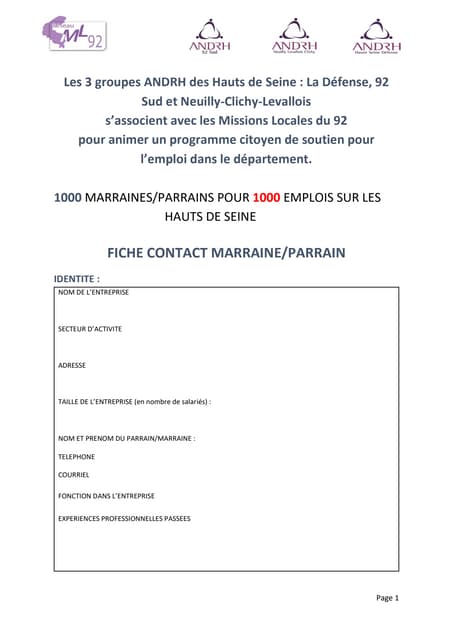 Partenariat 92 rml andrh fiche contact