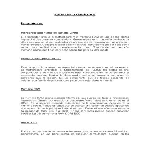 Partes del computador