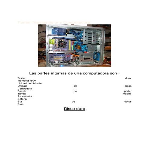 Partes internas de una computadora