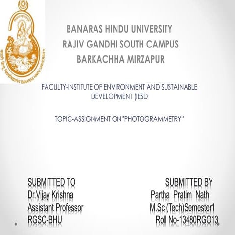 Partha Presentation on Photogrammetry