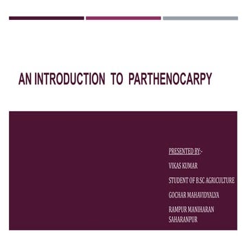 An Introduction to Parthenocarpy