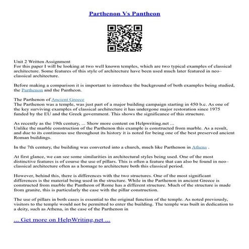 Parthenon Vs Pantheon