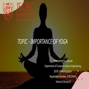 Parth PPT yoga and meditation for culture education