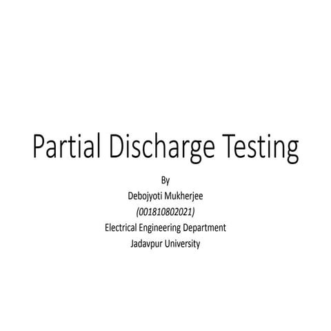 Partial discharge testing