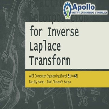 Partial fraction decomposition for inverse laplace transform