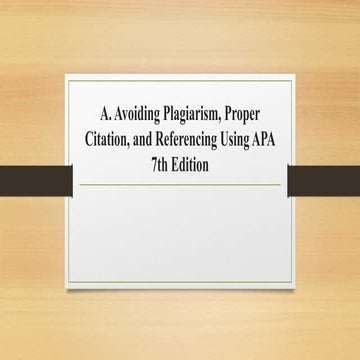 Avoiding Plagiarism and Mastering APA 7th Edition Citation with ...
