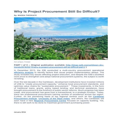 Why Is Project Procurement Still So Difficult? PART I