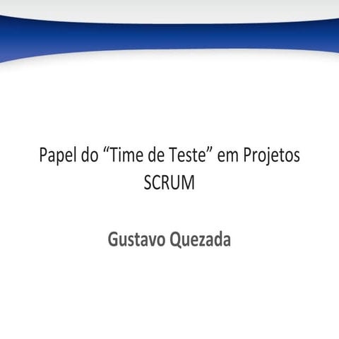 Participação do Time de Teste em Projetos Scrum