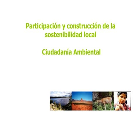 Participación y Construcción de la Sostenibilidad Local
