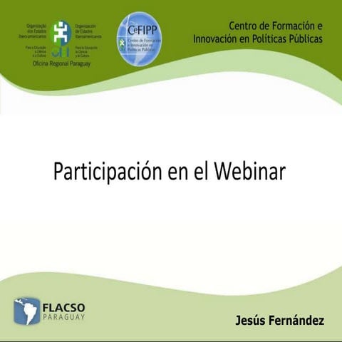 Participación en el webbinar