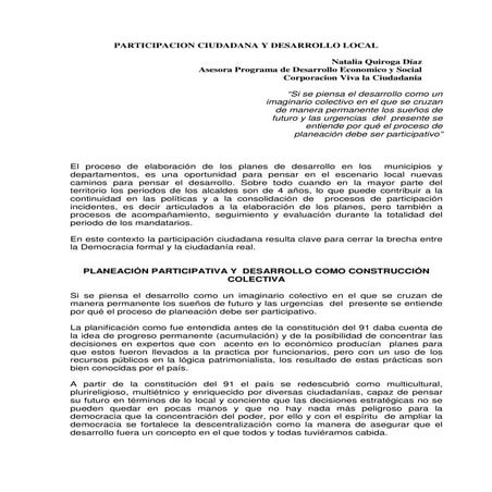 Participación ciudadana desarrollo local 1