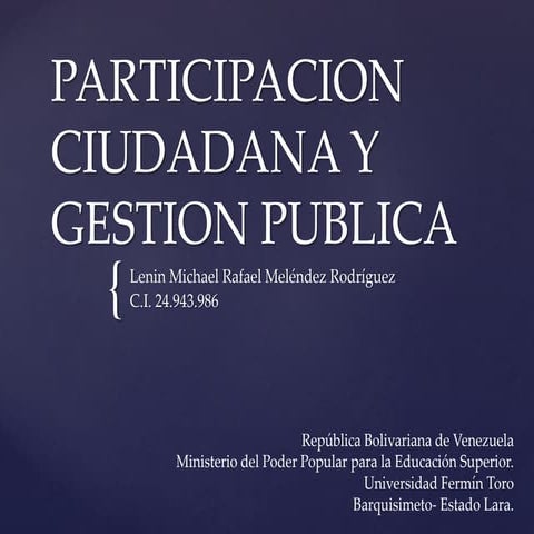 Participacion ciudadana y gestion publica
