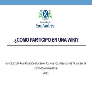 Participación en wiki