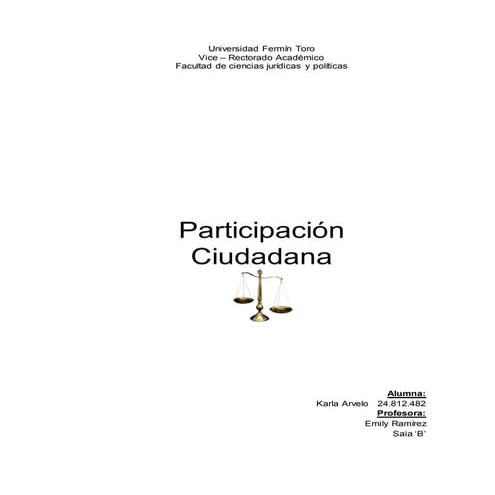 Participación Ciudadana y gestión publica .