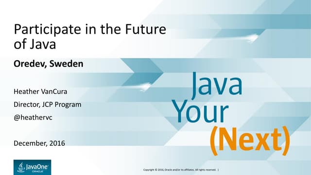 Participate in the Future of Java Oredev