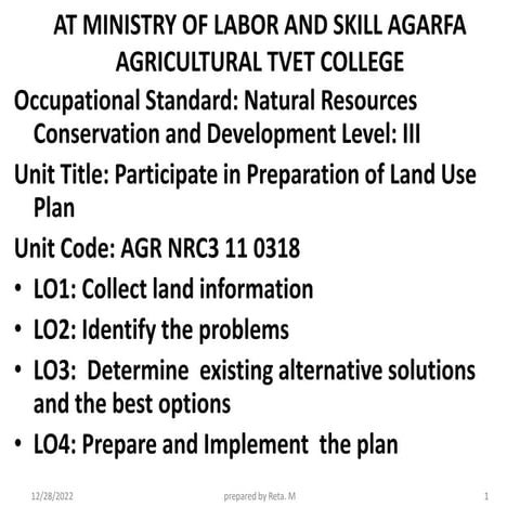 PARTICIPATE ON LAND USE PLAN PREPARATION LEVEL III by RETA.pptx