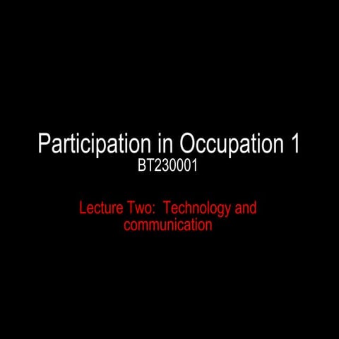 Participation in Occupation
