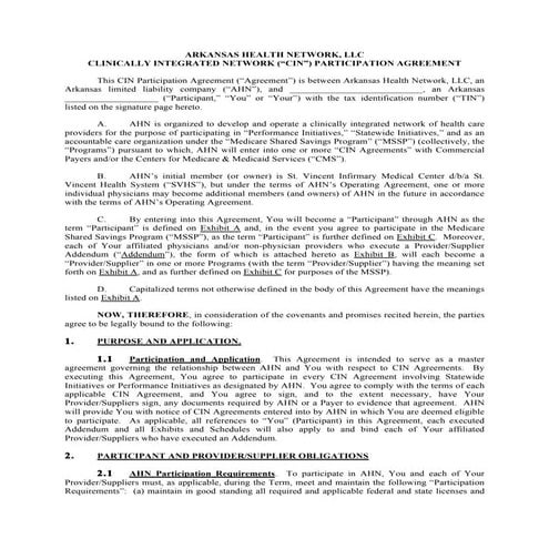 Participation Agreement