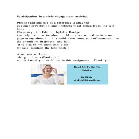 Participation in a civic engagement activity. Please read and us | DOCX
