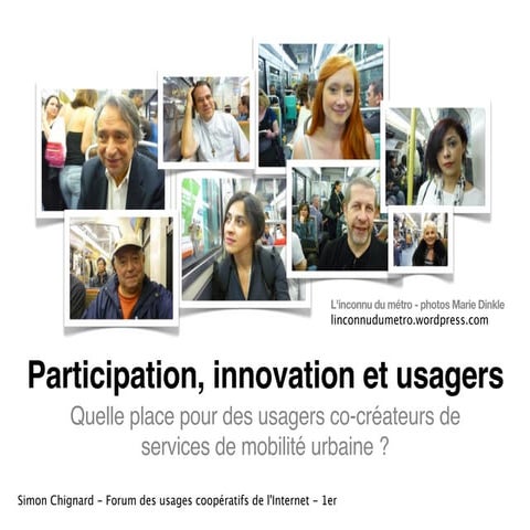 [Infomobilité] Mobilite urbaine 2.0 : participation, innovation et usagers