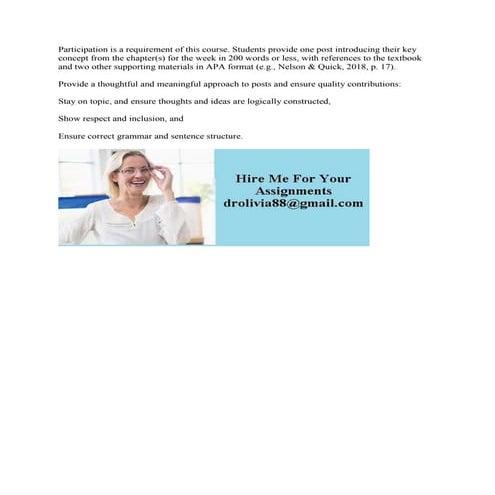 Participation is a requirement of this course- Students provide one po.docx