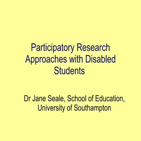 Participatory Research Approaches With Disabled Students V3