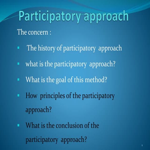 Participatory approach 2
