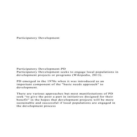 Participatory Development Particip.docx
