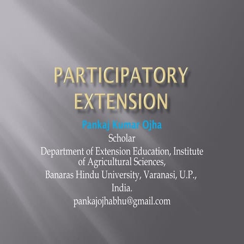 Participatory extension.
