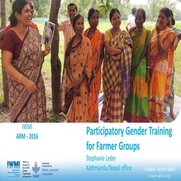 Participatory gender training for farmer groups