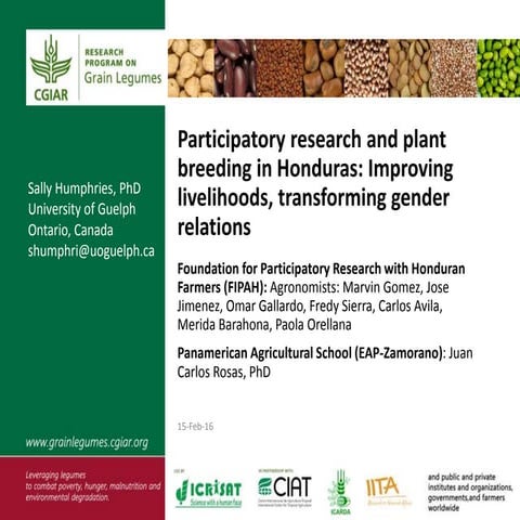 Participatory research and plant breeding in Honduras: improving livelihoods,...