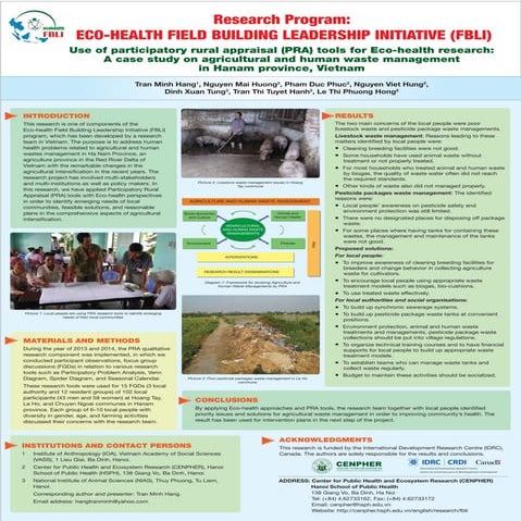 Use of participatory rural appraisal (PRA) tools for eco-health research: A c...