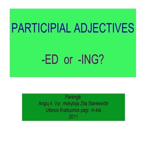 Participial adjectives