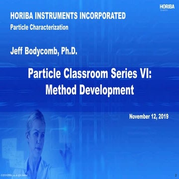 Particle Classroom Series VI: Method Development