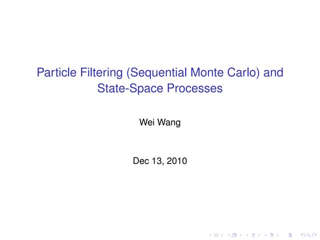 Particle filtering