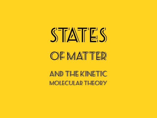 Particle model of matter a quick summary