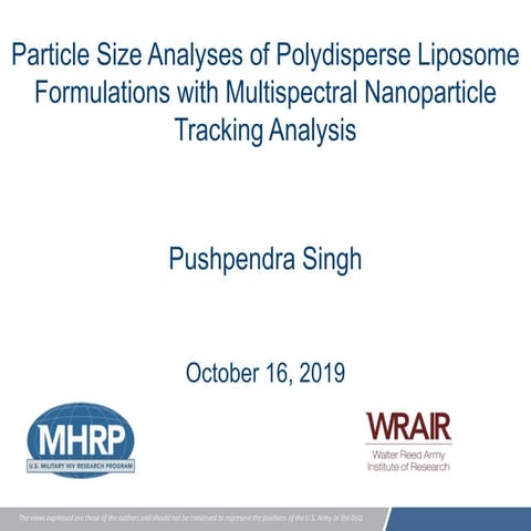 Particle Size Analyses of Polydisperse Liposome Formulations with Multispectral Nanoparticle Tracking Analysis