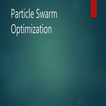 Particle swarm optimization | PPT