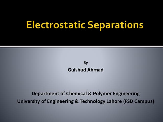 electrostatic separation