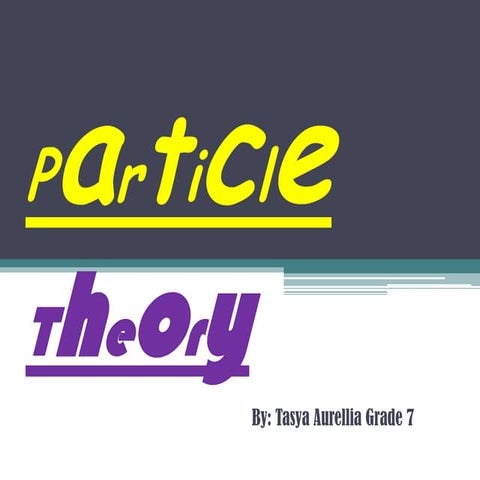 Particle Theory 