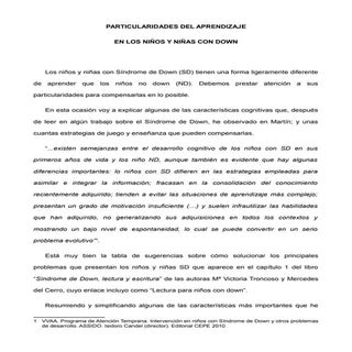 Particularidades del aprendizaje de...