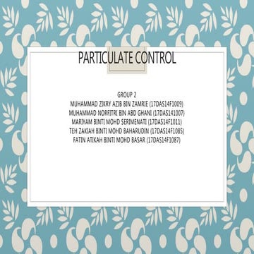Particulate control