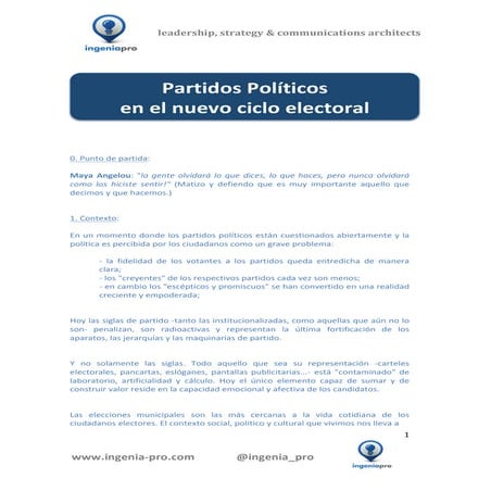 "Partidos políticos y el nuevo ciclo electoral" - Diari ARA