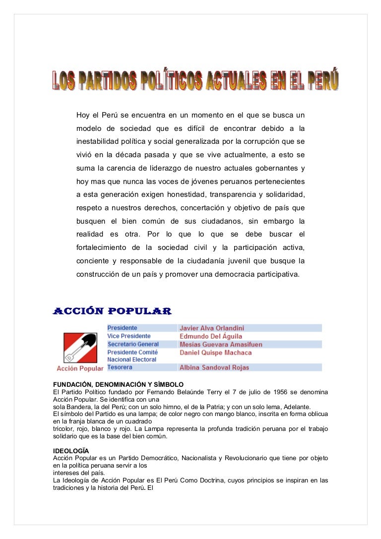 Partidos PolìTicos En El Peru
