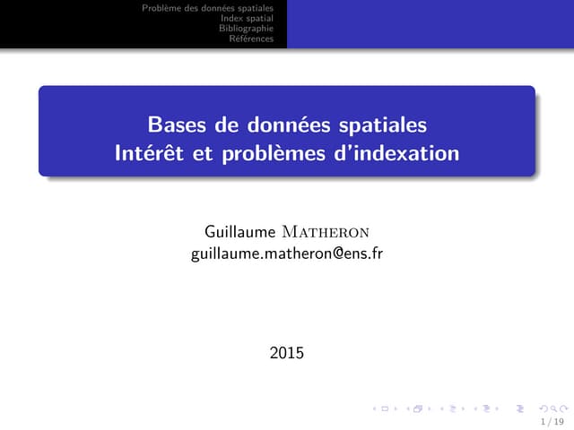 Bases de données spatiales